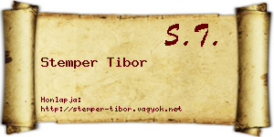 Stemper Tibor névjegykártya